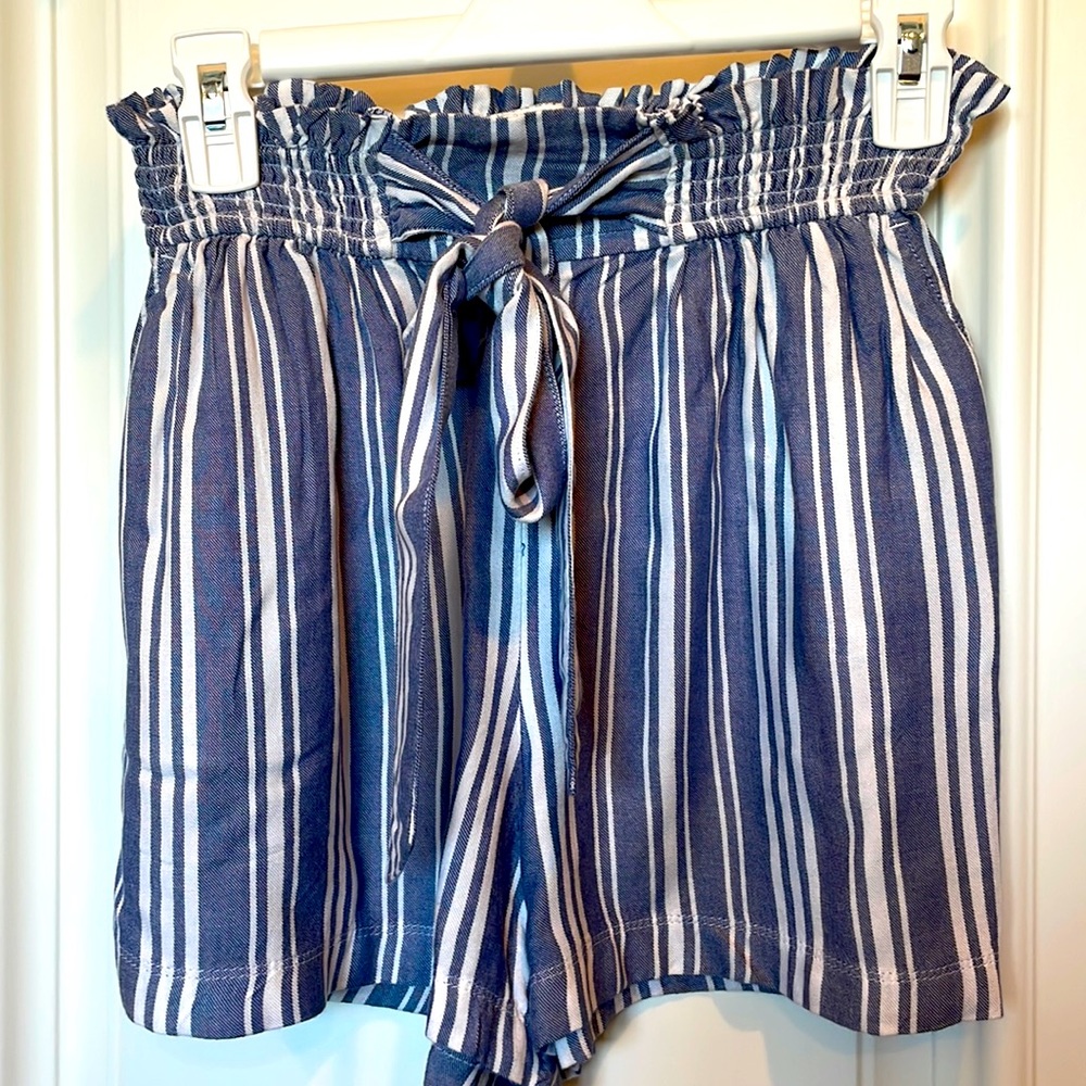 Hollister shorts! Blue and white striped. Worn once!